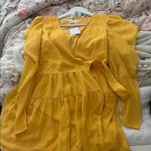 NWT LOVERS AND FRIENDS MINI LONG SLEEVE ORANGE DRESS